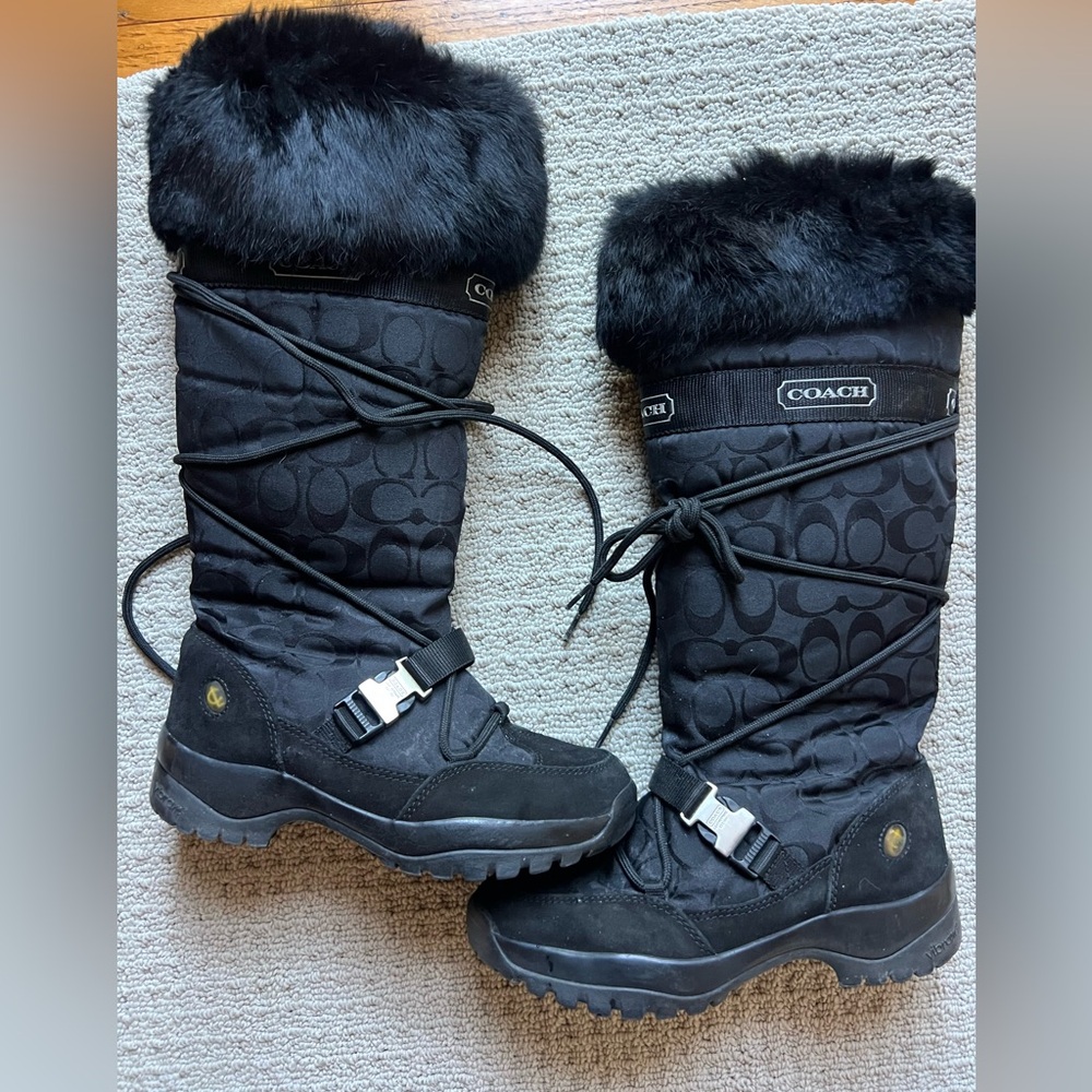 Coach Women Fur-Trim Winter Boots size 7.5